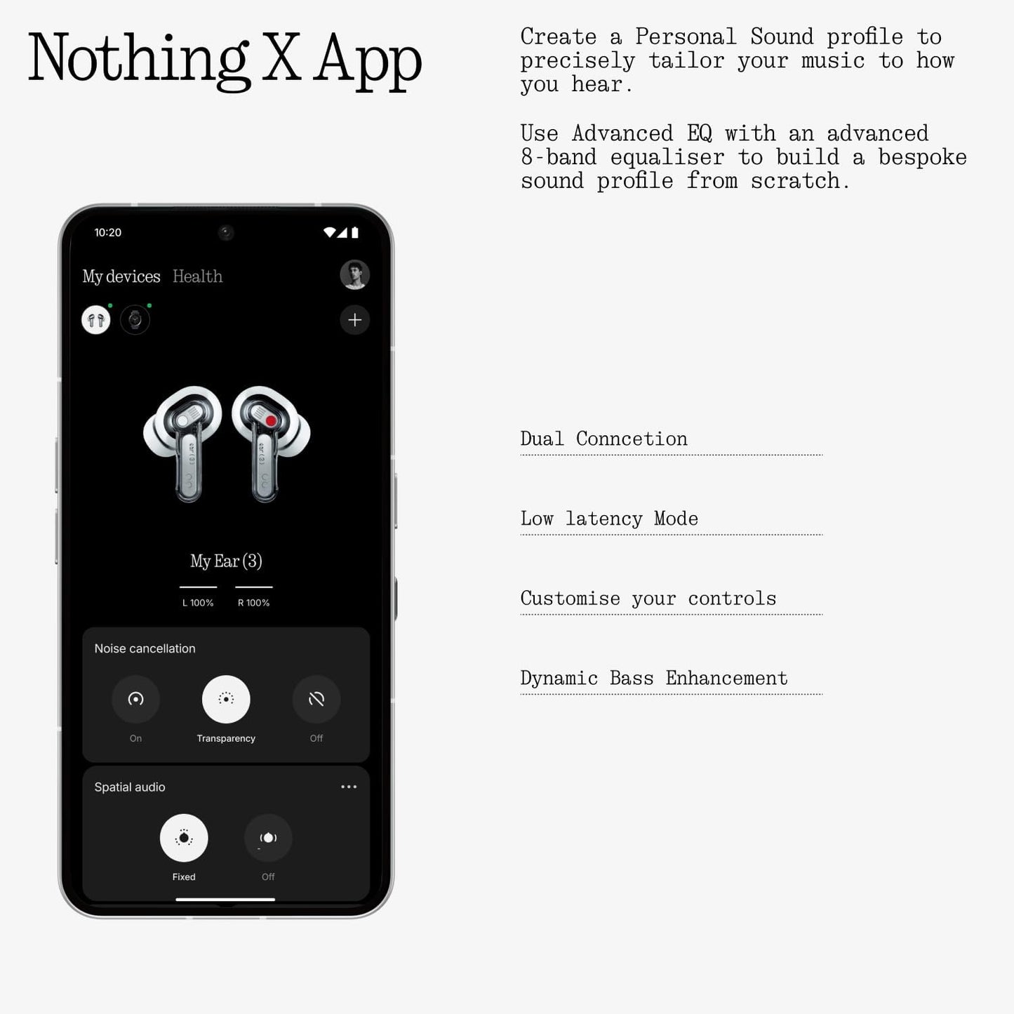 Nothing Ear (3) Écouteurs sans Fil Intra-Auriculaires